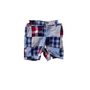 Janie & Jack Blue Plaid Madras Baby Boy's Shorts Sz 12-18 Mths Cotton